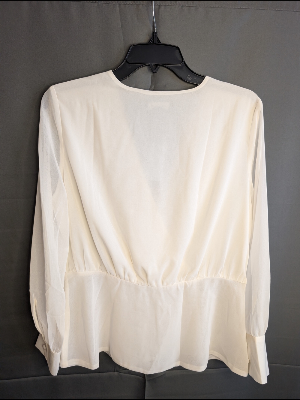 Ann Taylor Ivory Surplice Wrap Blouse - Picture 2 of 7